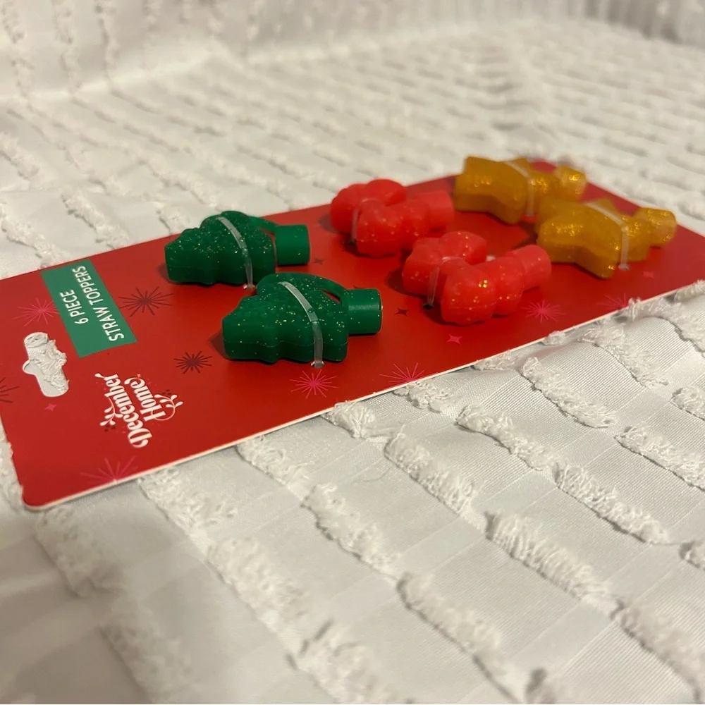 December Home Christmas Straw Toppers‎
